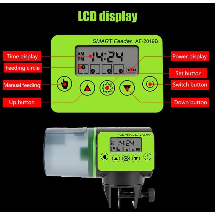 Automatic Fish Feeder Electric Aquarium Feeder Auto Adjustable Food Timer Fish Tank Dispenser